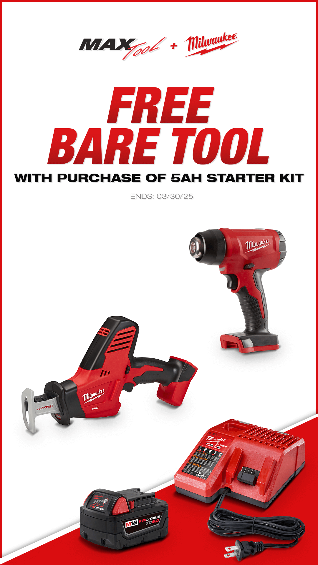 Last Chance! Ending Soon - Get A Free Bare Tool With Purchaser of Select 5AH Starter Kit