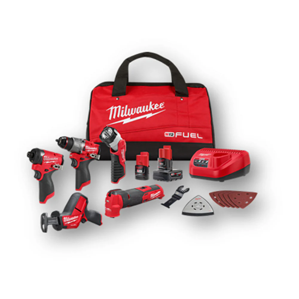 Image of Milwaukee 3497-25 M12 FUEL 12V Cordless Li-Ion 5-Tool Combo Kit