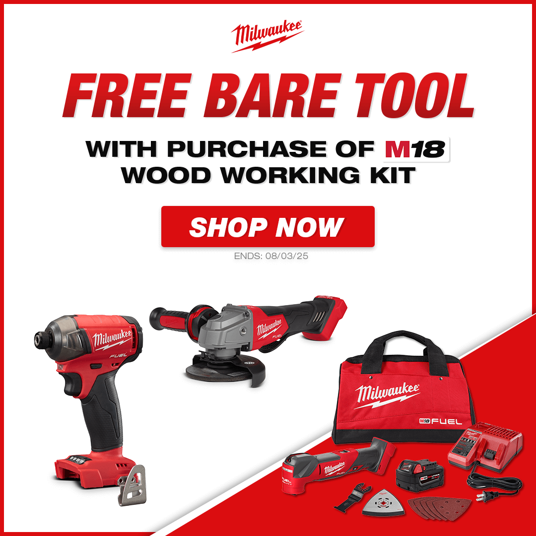 Free Milwaukee Bare Tool With Purchase of This M18 Wood Working Kit