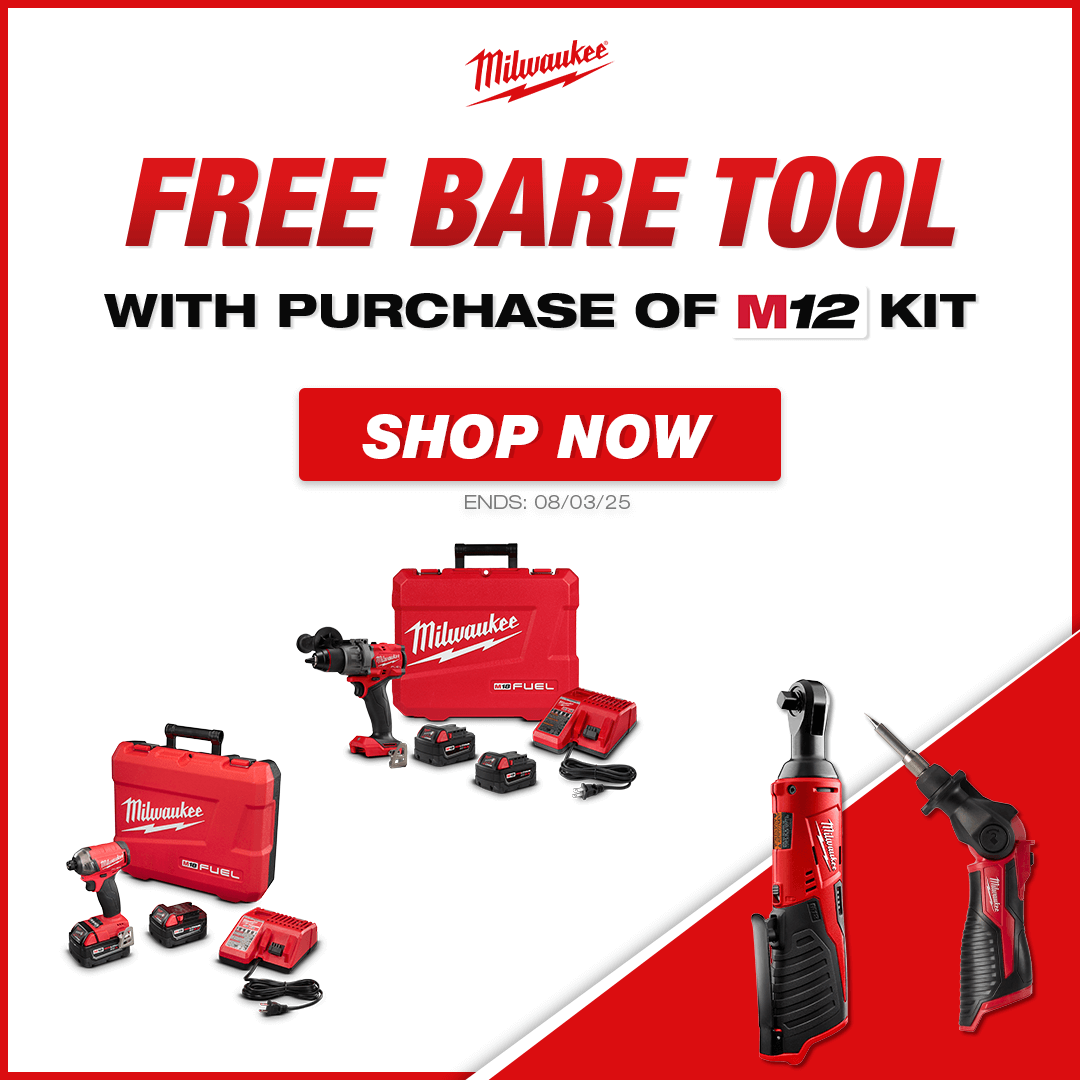Free Milwaukee Bare Tool With Purchase of Select M12 Kits