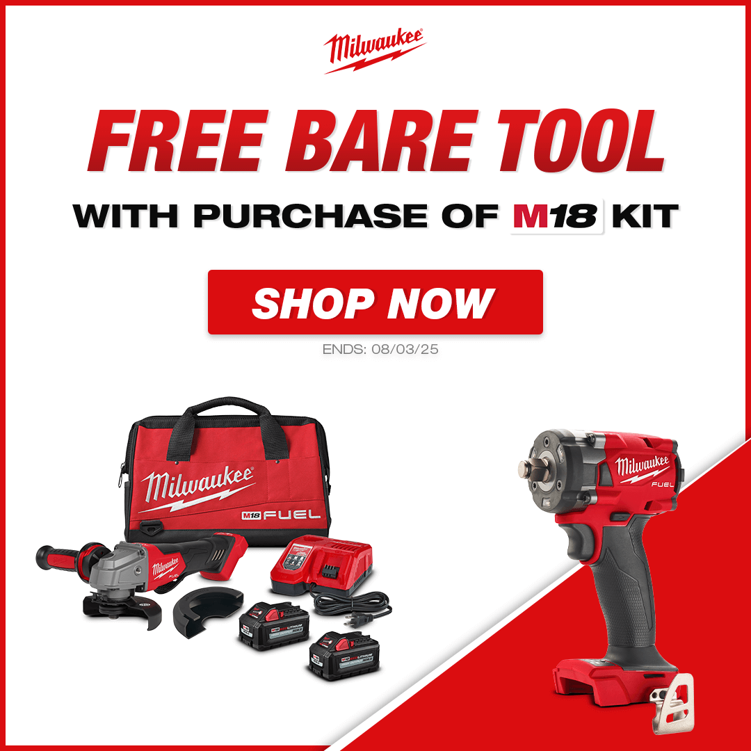 Free Milwaukee Bare Tool With Purchase of Select M18 Kits