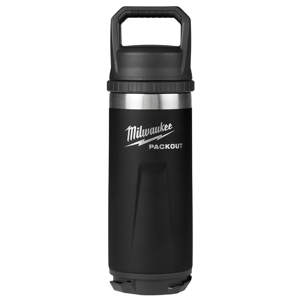 Image of Milwaukee 48-22-8382B PACKOUT 18oz Black Insulated Bottle with Chug Lid