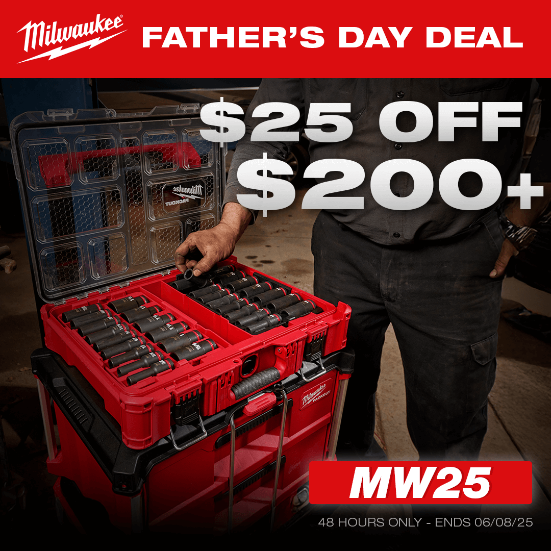 Father's Day Deal - $25 OFF $200+ On Select Milwaukee Using Code: MW25 | 49Hrs Only!
