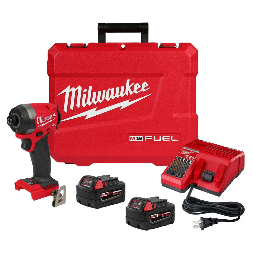 Image of Milwaukee 2953-22 M18 FUEL 18V 1/4" Hex Cordless Li-Ion Impact Driver Kit