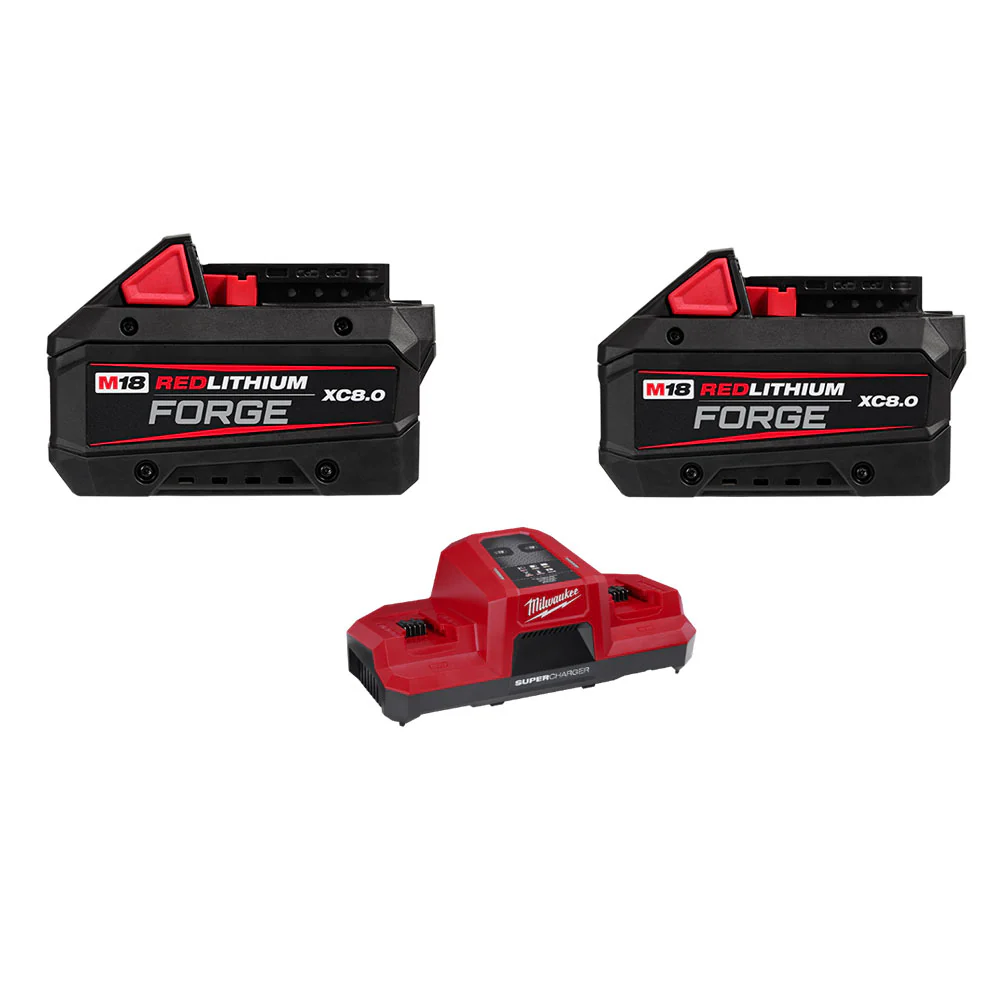 Image of Milwaukee 48-11-1881x2SK M18 18V 8.0AH Battery / Super Charger Combo Kit