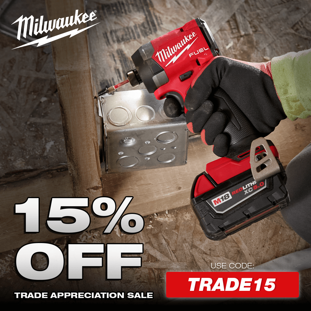 Milwaukee Trade Appreciation Sale | Save 15% Off Select Milwaukee Tools Using Code: TRADE15