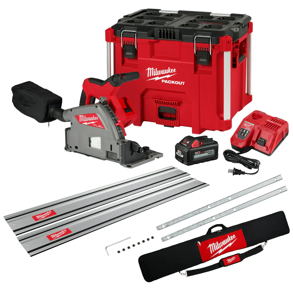 Image of Milwaukee 2831-21TT M18 Track Saw Kit w/ Packout and 2 55 Inch Tracks with Bag