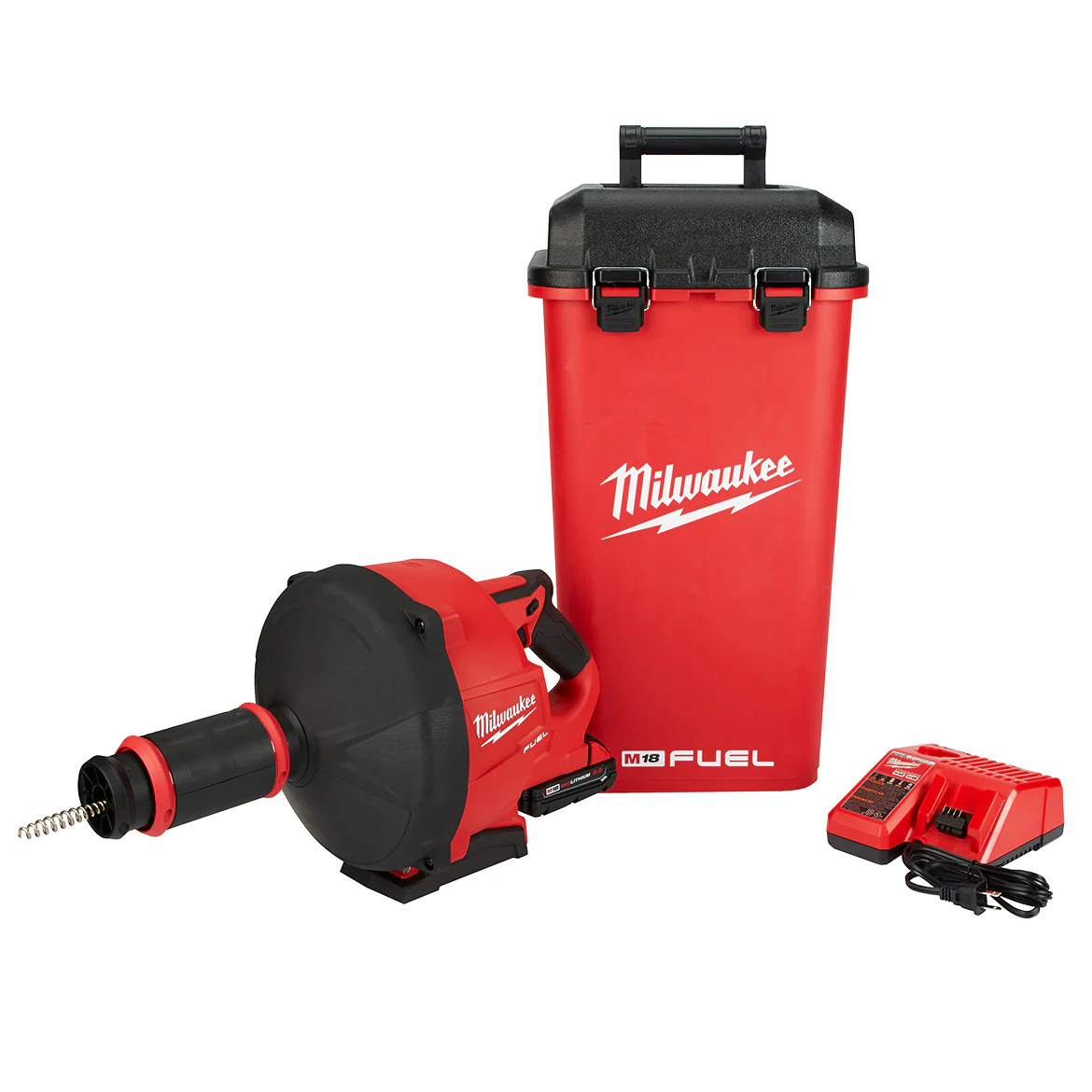 Image of Milwaukee 2772A-21 M18 FUEL 18V 5/16-Inch x 35-Foot Cordless Drain Snake Kit