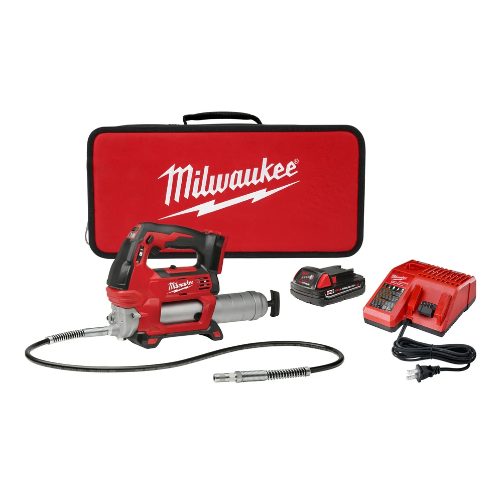 Image of Milwaukee 2646-21CT M18 18V 2-Speed 48-Inch Hose Grease Gun Kit