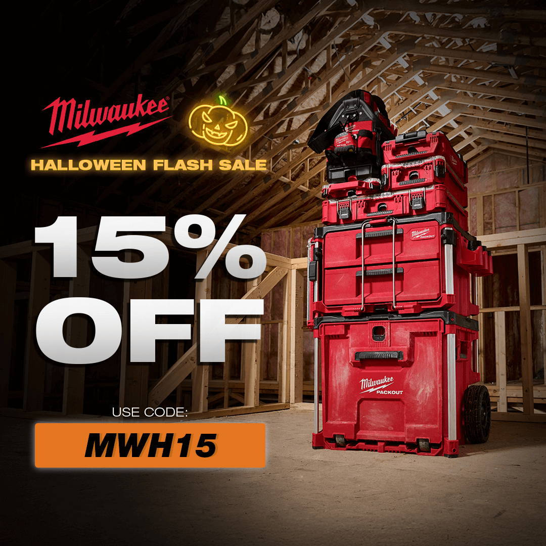 Milwaukee Halloween Flash Sale - 15% Off Select Milwaukee Using Code: MWH15
