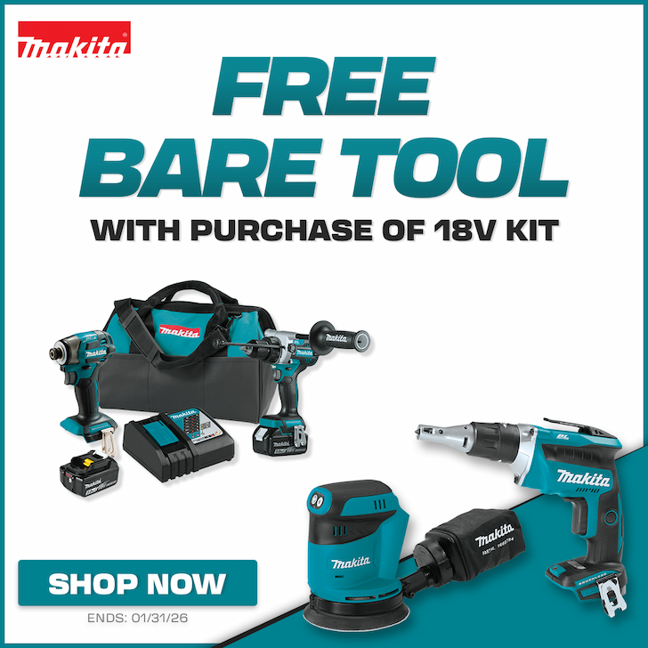 Free Makita Bare Tool With Purchase of Select 18V Kits