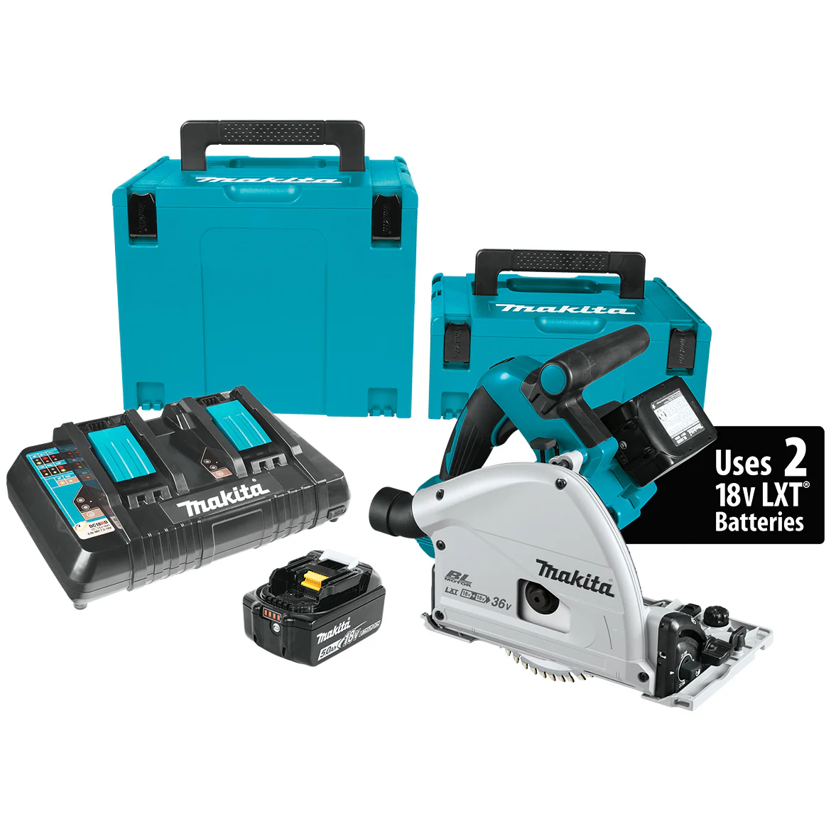 Image of Makita XPS01PTJ 36-Volt 6-1/2-Inch X2 LXT Cordless Plunge Circular Saw Kit