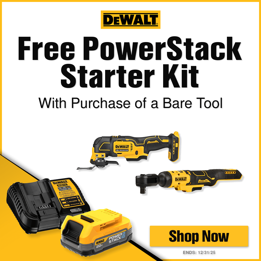 Free DeWALT PowerStack Starter Kit With Purchase of Select DeWALT Bare Tools