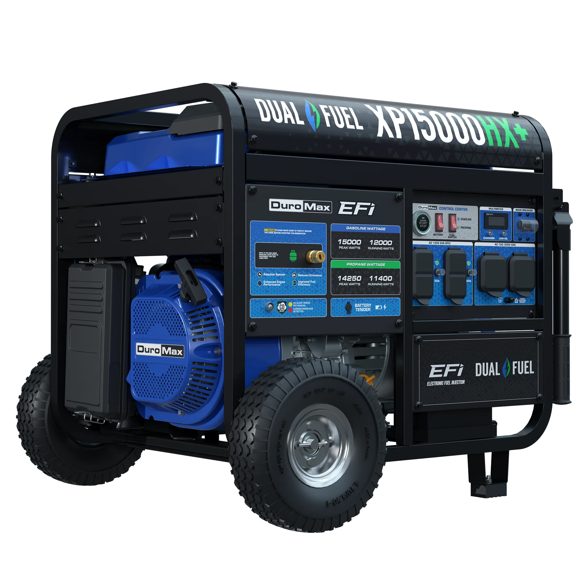 Image of DuroMax XP15000HX+ 15,000W Electric Start Dual Fuel EFI Portable Generator