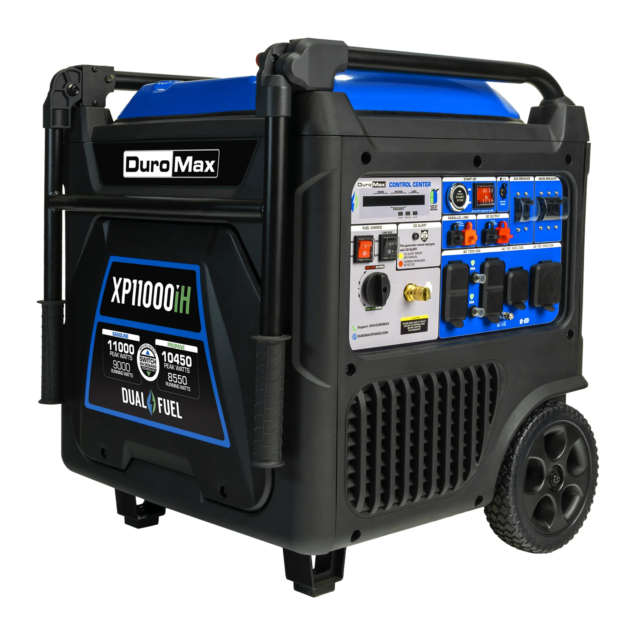 Image of DuroMax XP11000iH 11,000 Watt Portable Dual Fuel Inverter Generator - Quiet, Low THD