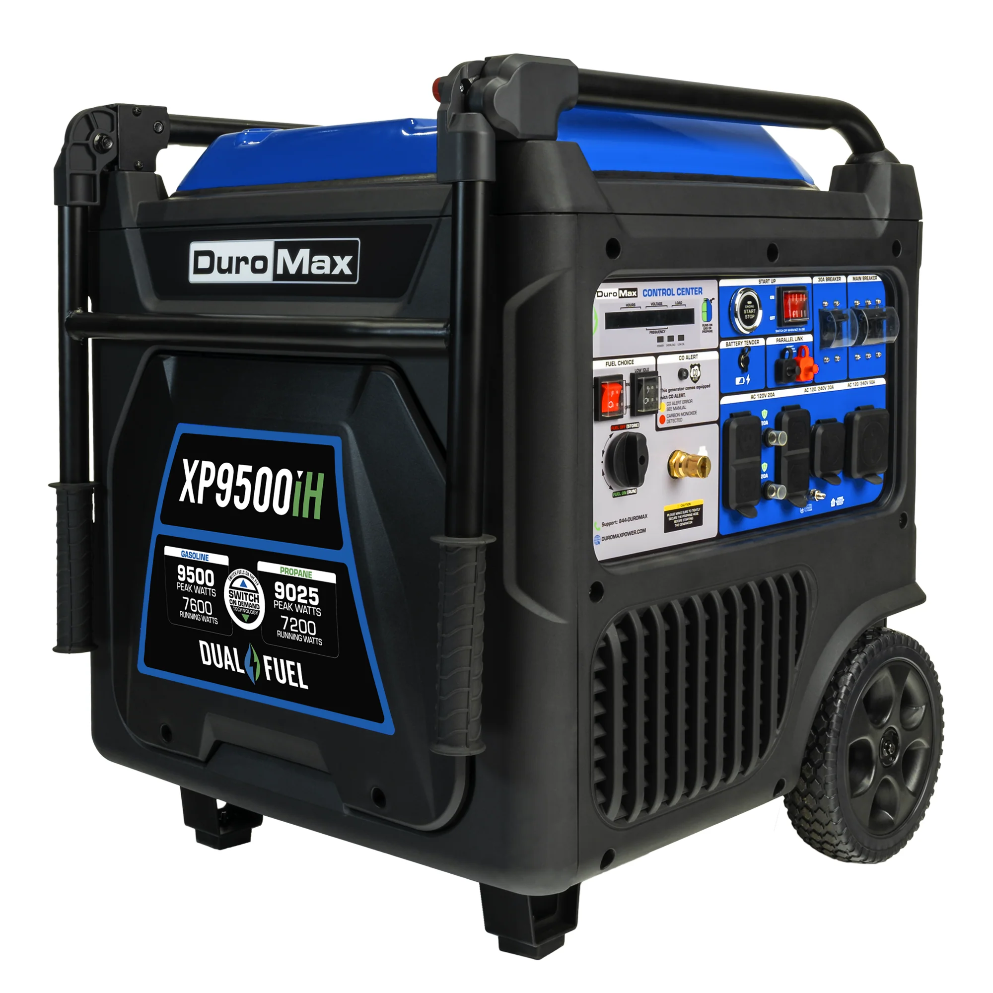 Image of DuroMax XP9500iH 9,500 Watt Portable Dual Fuel Inverter Generator - Quiet, Low THD