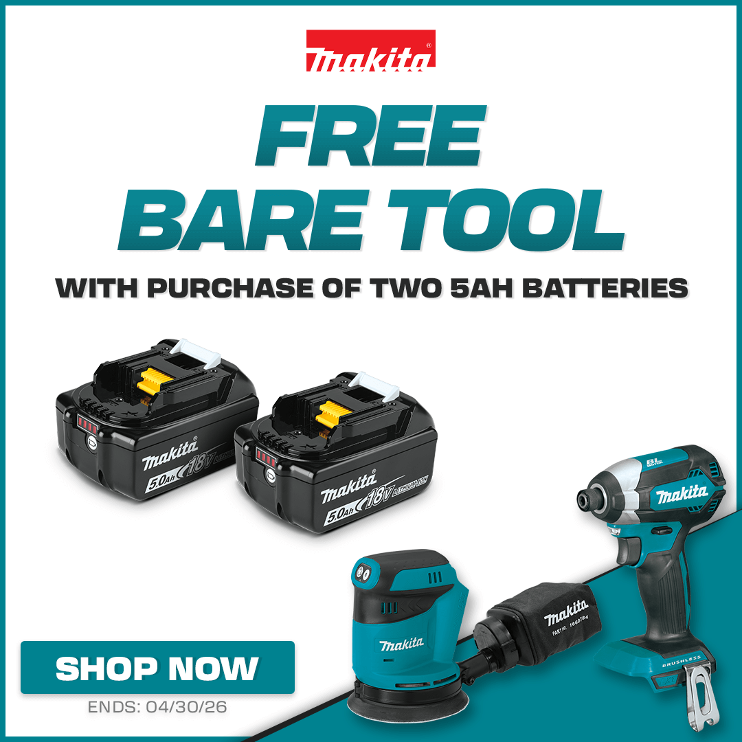 Free Makita Bare Tool With Purchase of This 2 Pack of Batteries