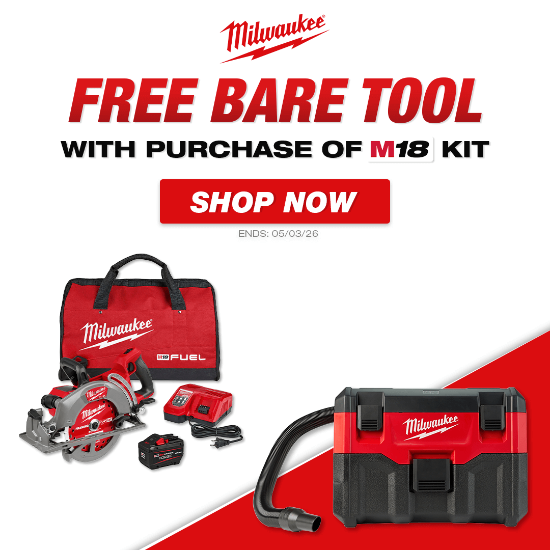 Free Milwaukee Bare Tool With Purchase of Select M18 Kits