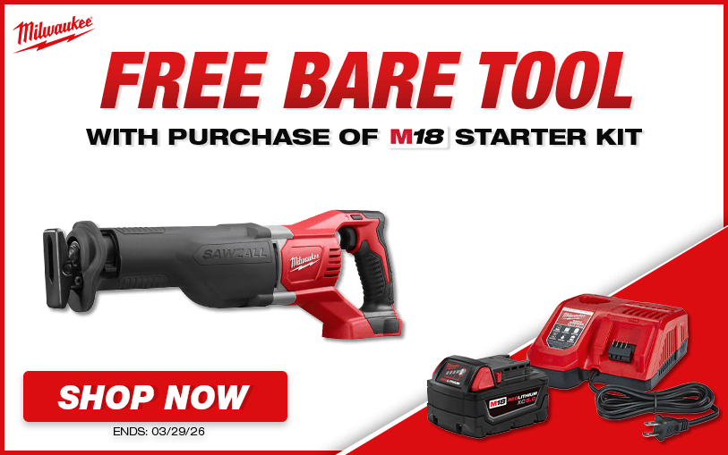 Free Milwaukee Bare Tool With Purchase of This M18 Starter Kit | Shop Now