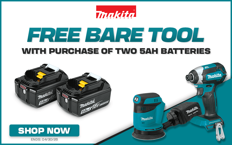 Free Makita Bare Tool With Purchase of This 2 Pack of Makita Batteries