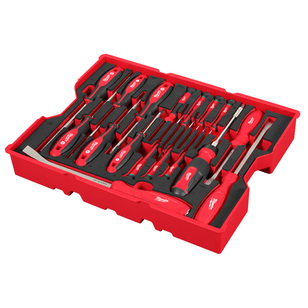 Image of Milwaukee 48-22-0158 Screwdriver/Pry Bar Set w/ PACKOUT Storage Drawer - 17PC
