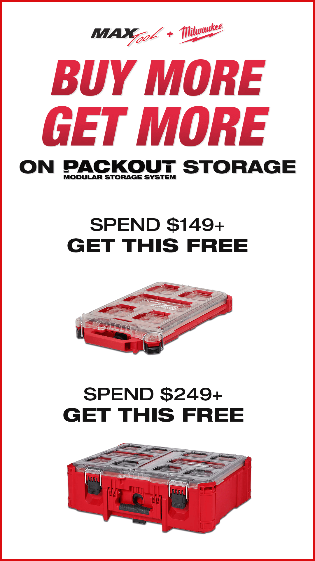 Buy More, Get More On Milwaukee PACKOUT :toolbox:  Protect your tools and customize how you organize!
