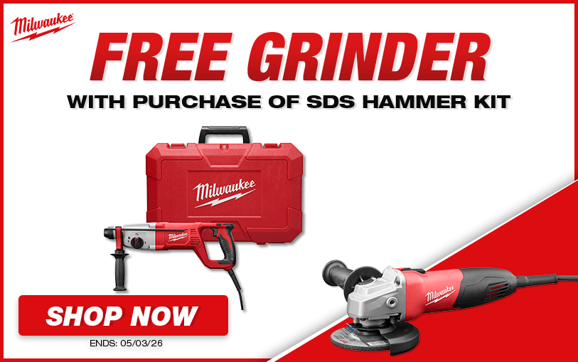 Free Milwaukee Grinder With Purchase of SDS Hammer Kit