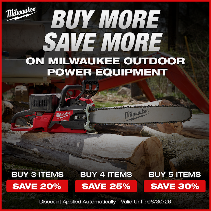 Buy More Save More On Milwaukee Outdoor Power Equipment