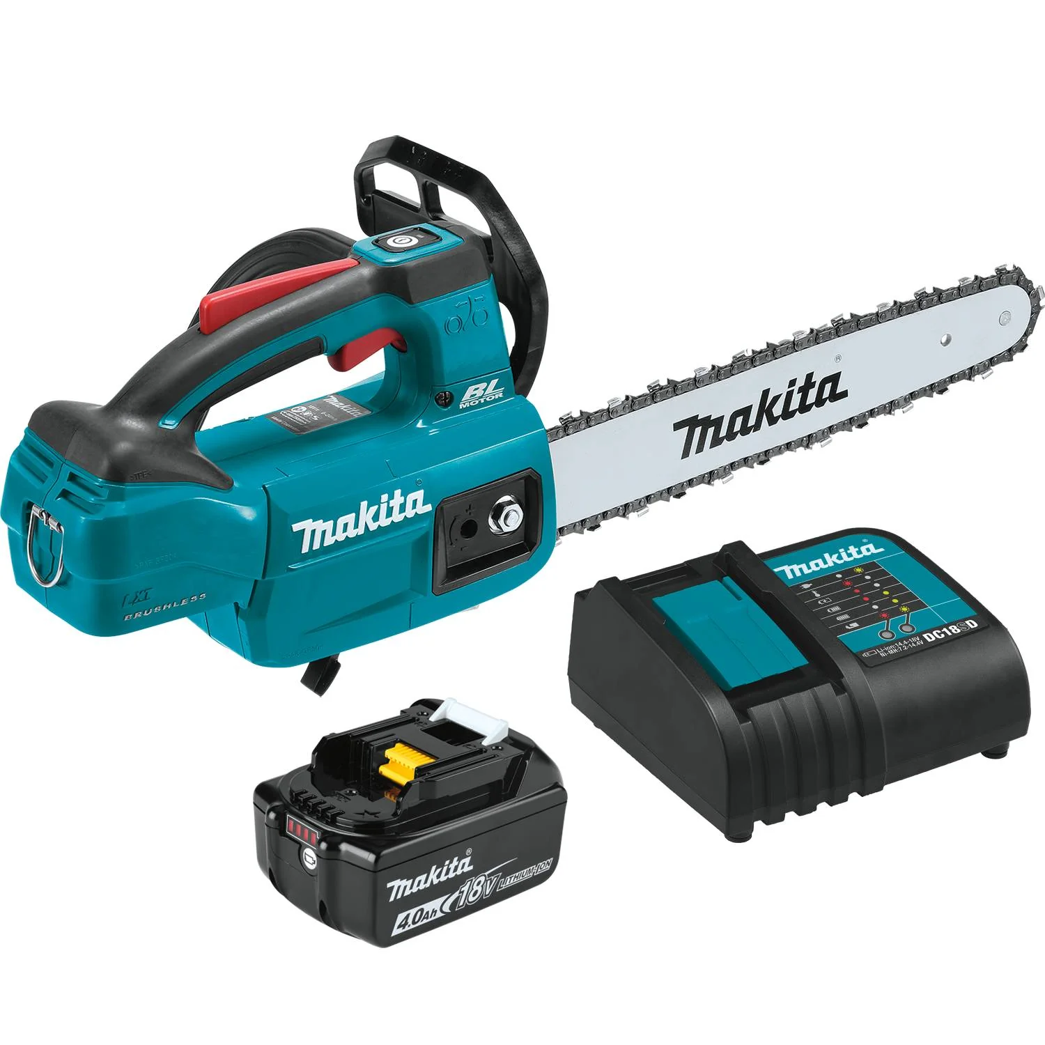 Image of Makita XCU10SM1 18V LXT 12" Li-Ion Brushless Top Handle Chain Saw Kit