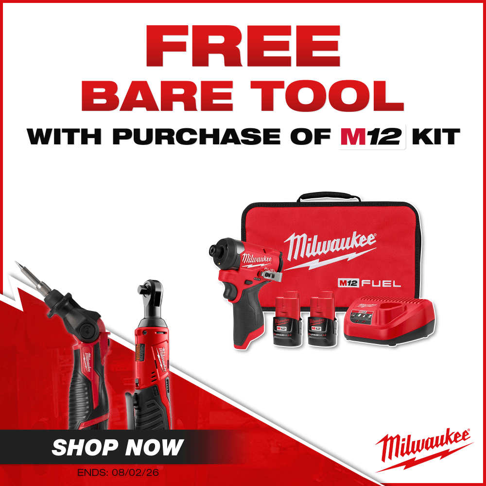 Subject: Milwaukee Deal: Buy M12, Get A Bare Tool Free :toolbox: Preview: Upgrade your setup with Milwaukee M12 and score a free bare tool with purchase.
