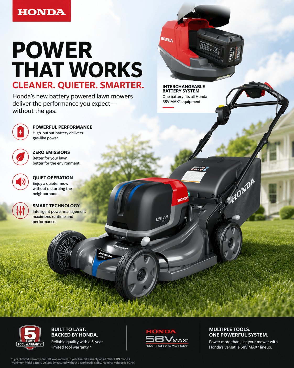 Subject: Power That Works - Cleaner, Quieter, and Smarter. :house_with_garden: Preview: Honda's new battery powered lawn mowers deliver the performance you expect - without the gas.
