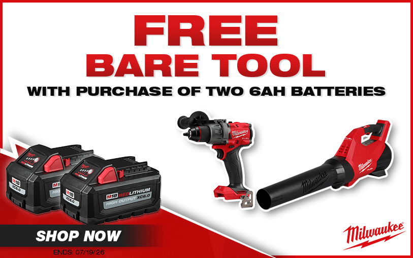 Free Milwaukee Bare Tool With Purchase of This 2 Pack of Batteries