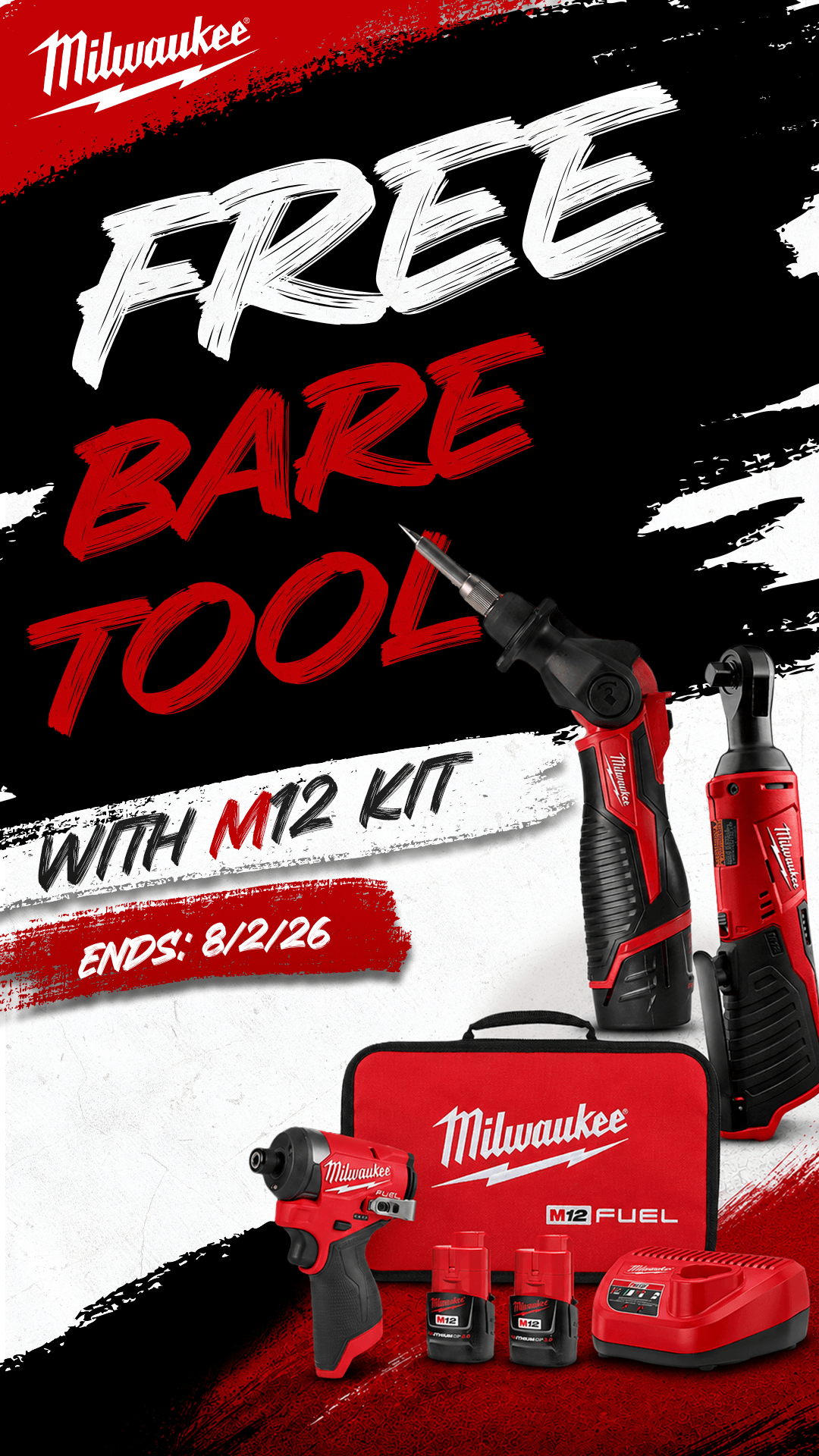 Subject: FREE Milwaukee Bare Tool :eyes: Preview: Shop These M12 Combo Kits to Qualify & Get Yours!