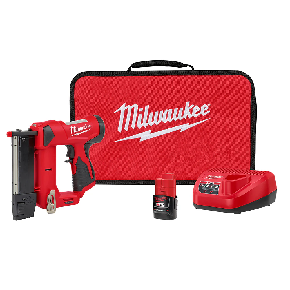 Image of Milwaukee 2540-21 M12 12V 23 Gauge Lightweight Compact Cordless Pin Nailer Kit