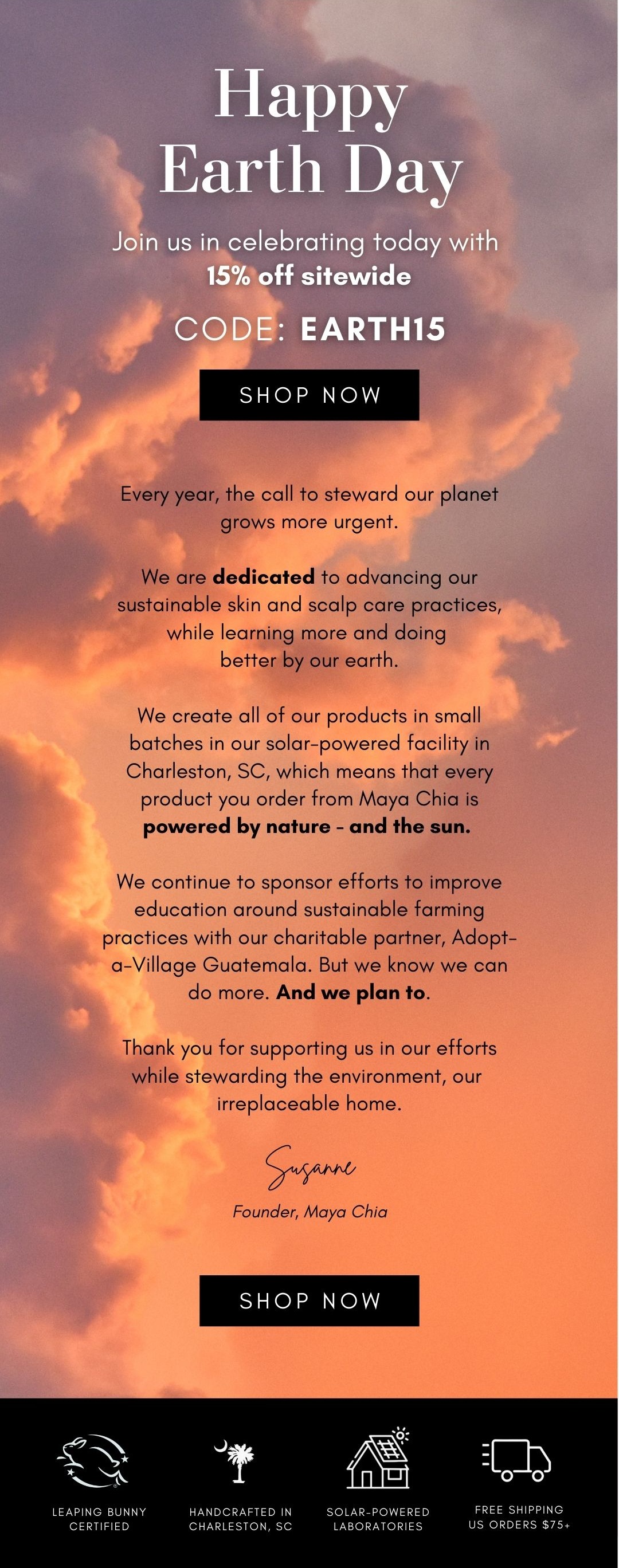 SAVE 15% WITH CODE EARTH15
