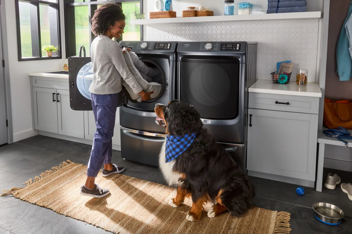 Person doing laundry