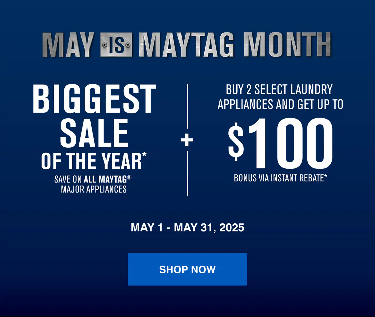 May is Maytag Month