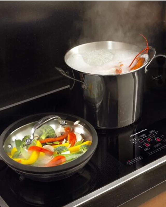 Pots on a cooktop