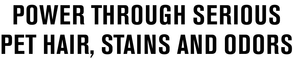 POWER THROUGH SERIOUS PET HAIR, STAINS AND ODORS