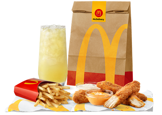 Get McCrispy Strips today with medium fries, a medium lemonade and Creamy Chili Dip via McDelivery.
