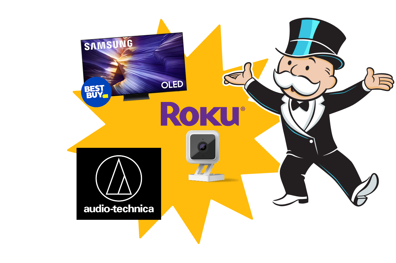 From Samsung, Best Buy, Roku and more. Mr. Monopoly with arms wide open.