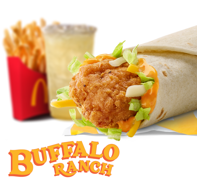 The new Buffalo Ranch Snack Wrap, fries and lemonade.