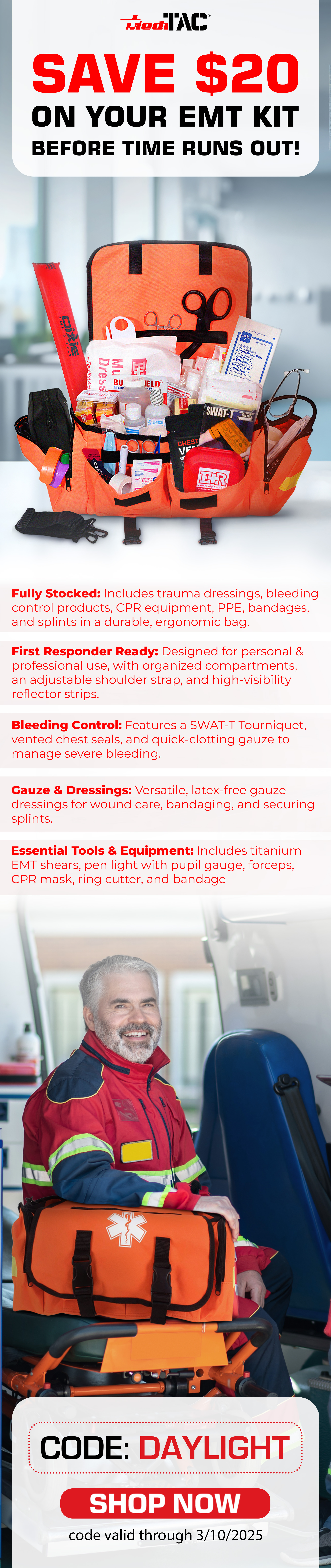 $20 off the EMT trauma bag with code: DAYLIGHT