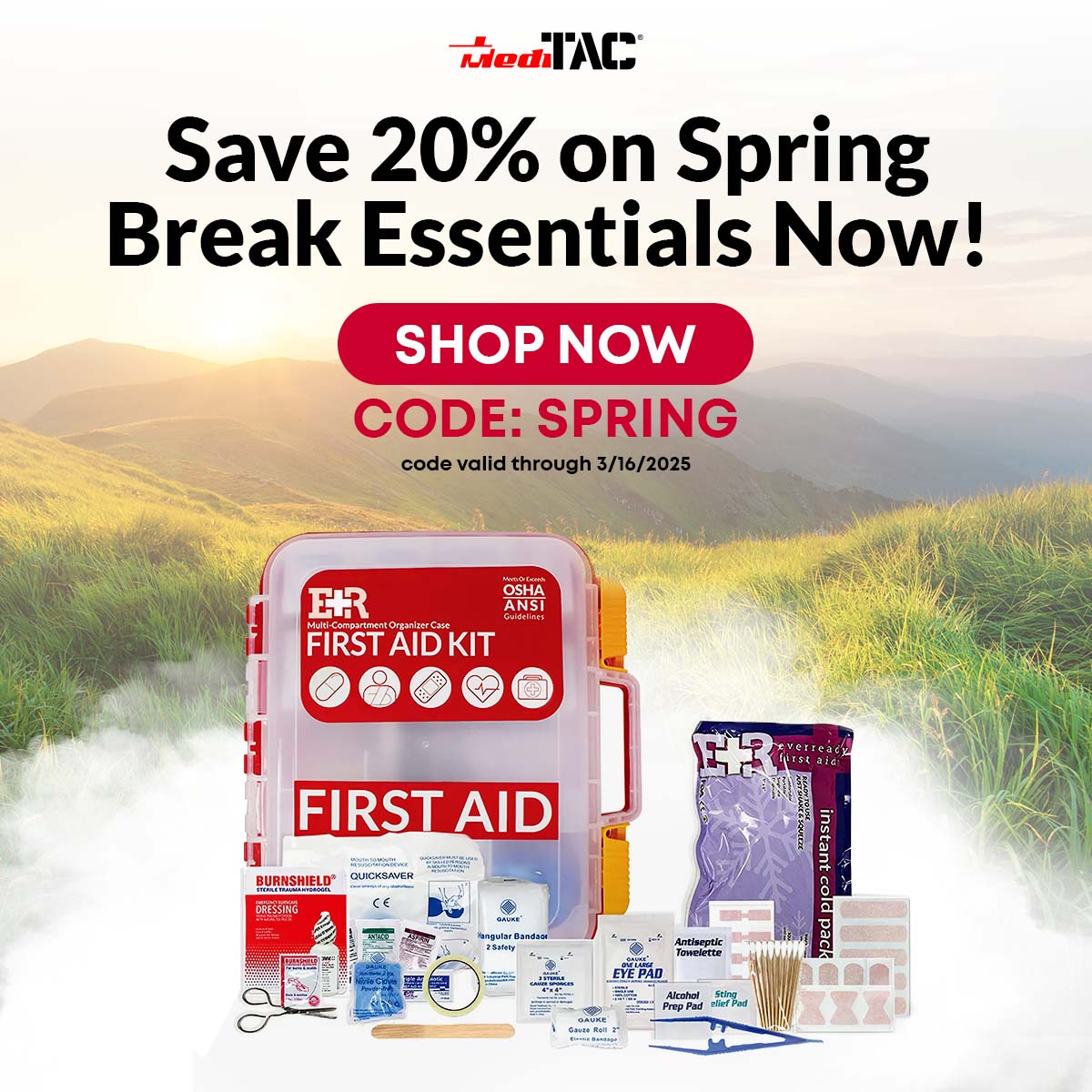 20% off first aid kits with code SPRING