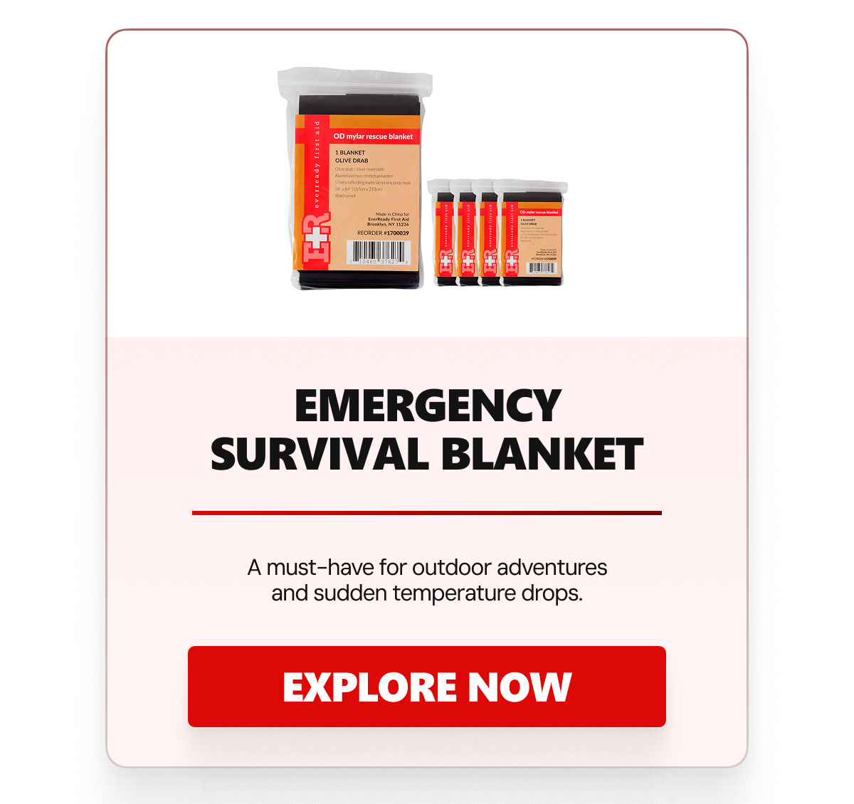 Ever Ready First Aid Emergency Mylar Thermal Blanket - Single Pack