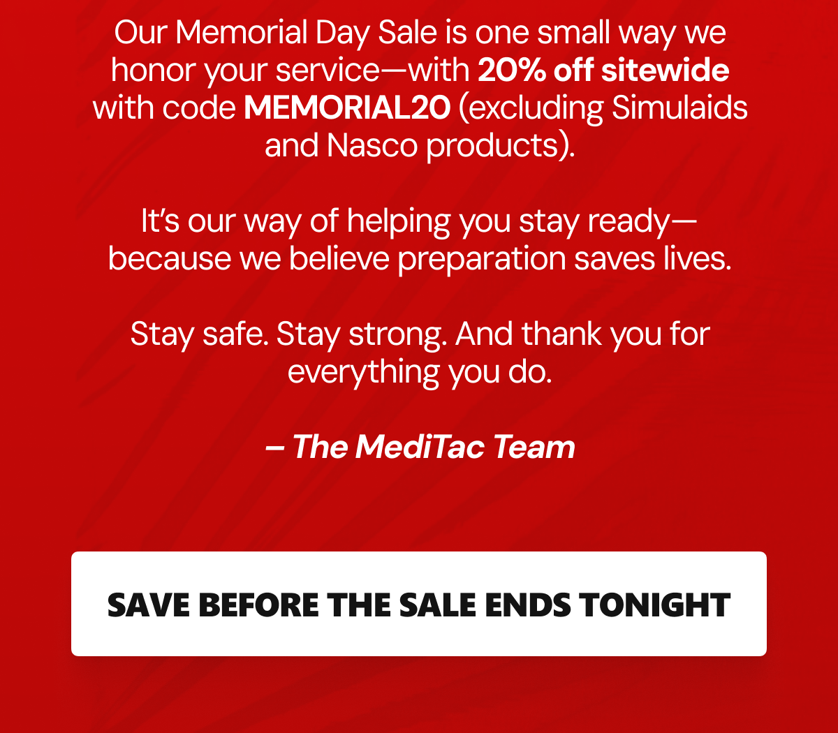 SAVE BEFORE THE SALE ENDS TONIGHT
