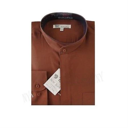 Mandarin Collarless Banded No Collar Dress Preacher Round Style Shirt Style Multi-Color Men's Dress Shirt