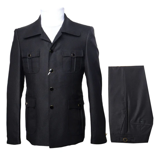 Rossi Man Casual Two Piece Black Color Suit
