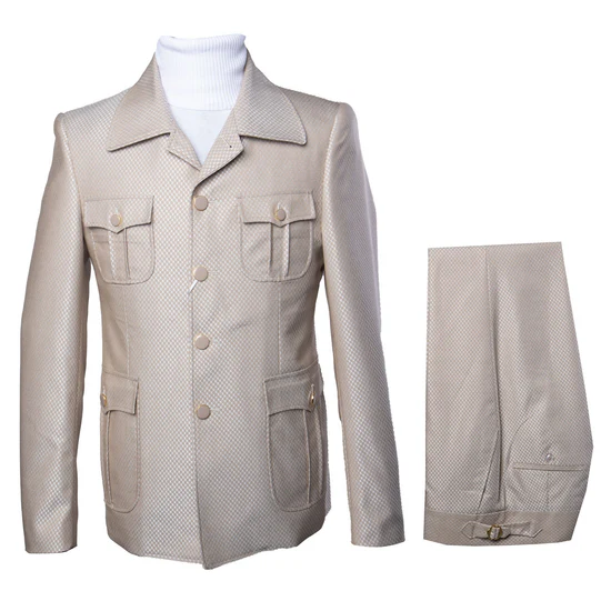 Rossi Man DUKE RM1766 Slim Fit 3-Piece Suit for Men ƒ?? Modern Cream Off-White Formalwear