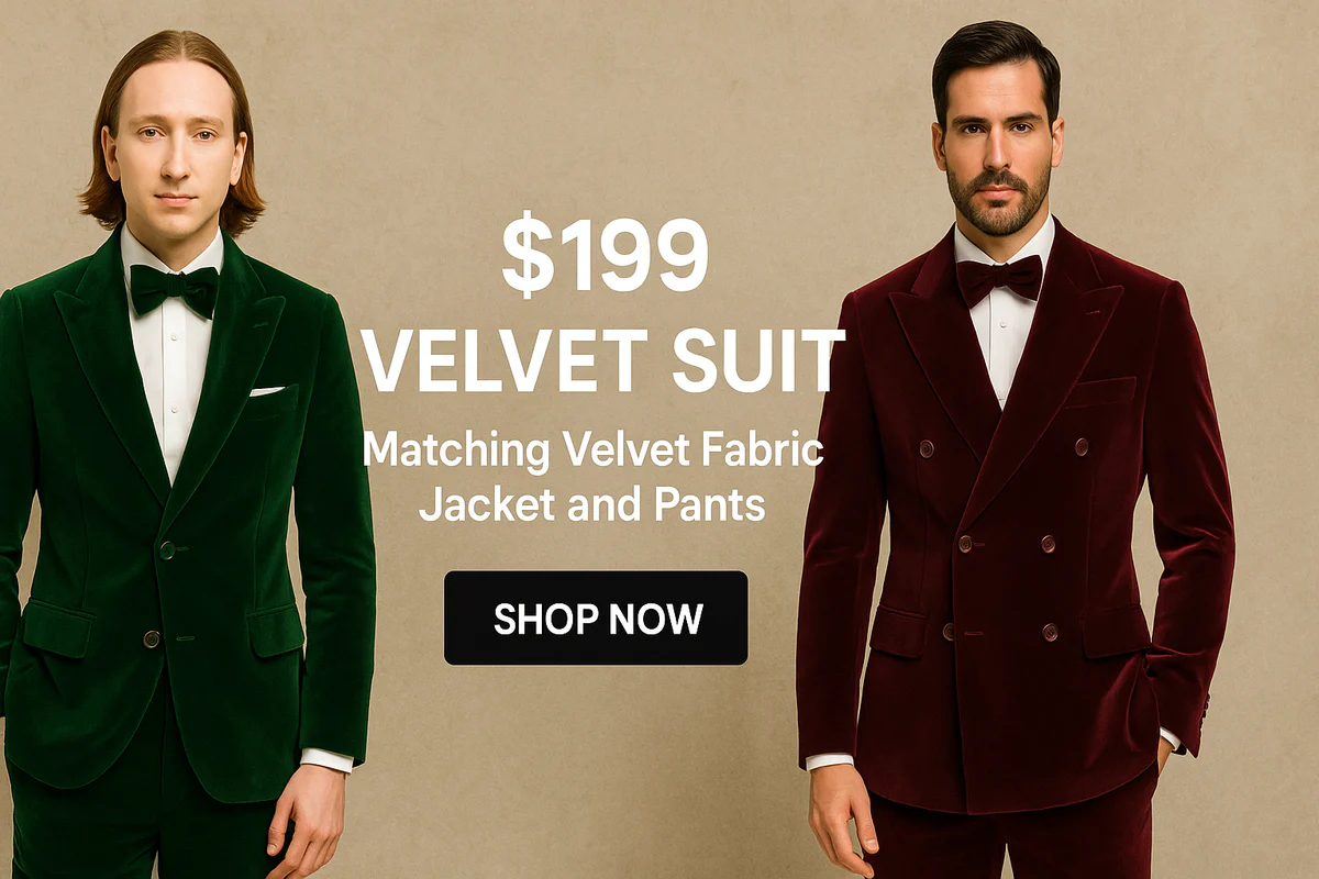 $199 Velvet Suit Matching Velvet Fabric Jacket and Pants